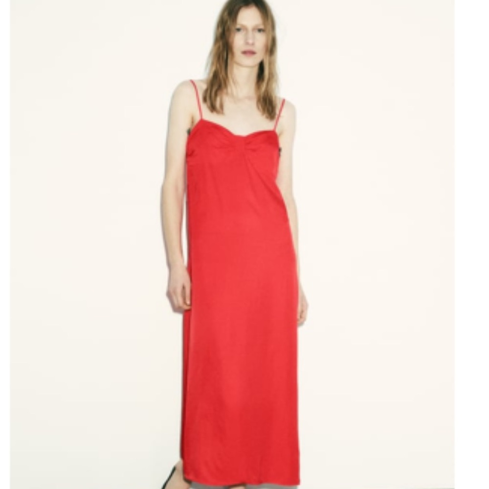 Zara Red camisole Maxi Dress XS